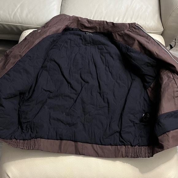 Zara Men’s Waxed Finish Padded Bomber Jacket - Size L - Picture 10 of 14